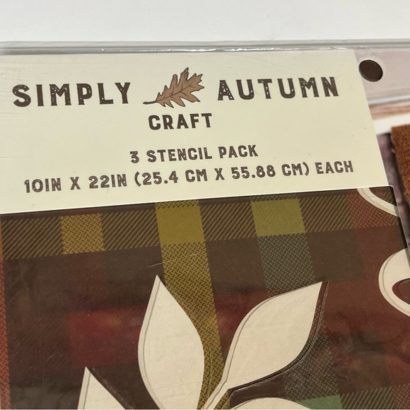 Simply Autumn Craft Stencil Designs Fall 10”x22” 3 Designs per Package Lot of 2 - Picture 6 of 7
